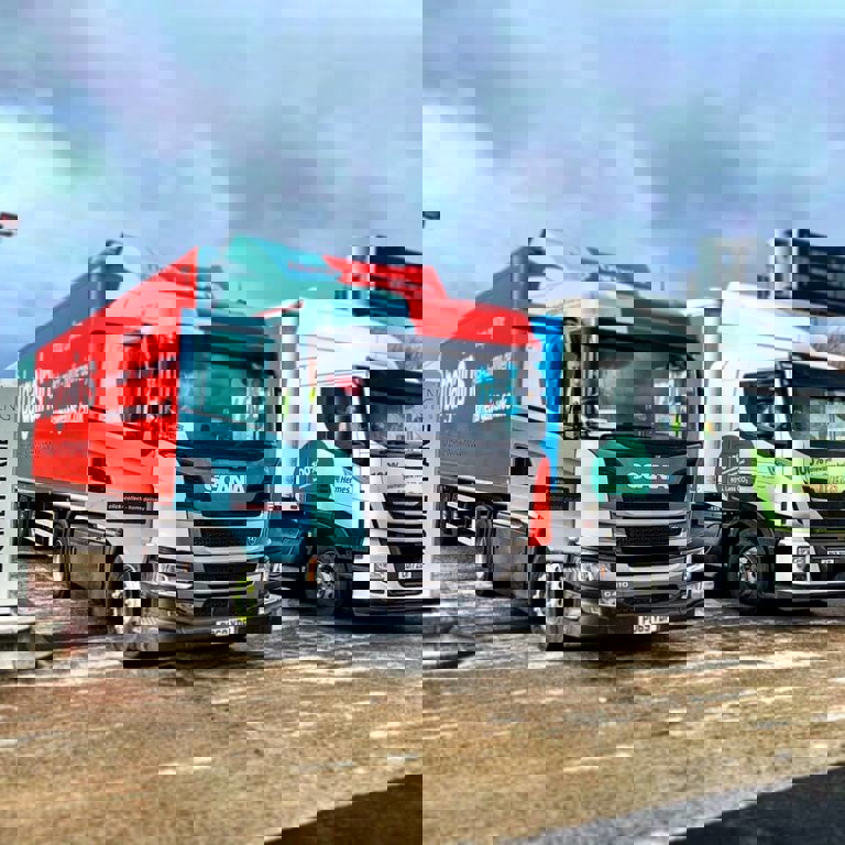 Lorry carrying biomethane fuel